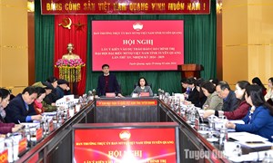 Ủy ban MTTQ tỉnh Tuyên Quang lấy ý kiến vào dự thảo Báo cáo chính trị Đại hội đại biểu MTTQ tỉnh lần thứ XV