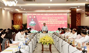 Chủ tịch Quốc hội Trần Thanh Mẫn làm việc với Ban Thường vụ tỉnh ủy Bình Phước