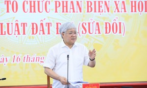 UBTƯ MTTQ Việt Nam sẽ tổ chức Hội nghị phản biện xã hội đối với Dự án Luật đất đai (sửa đổi)