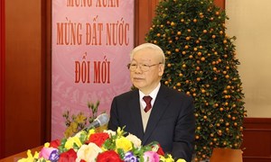 Tổng Bí thư Nguyễn Phú Trọng chúc Tết các đồng chí lãnh đạo, nguyên lãnh đạo Đảng, Nhà nước, MTTQ Việt Nam