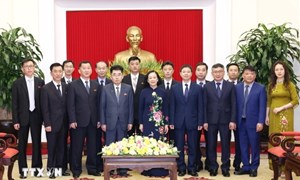 Thường trực Ban Bí thư tiếp Đoàn đại biểu Đảng Lao động Triều Tiên