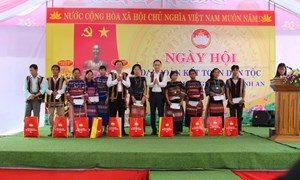 Bí thư Trung ương Đảng Lê Hoài Trung vui Ngày hội Đại đoàn kết tại khu dân cư làng Kon Giọt 1, tỉnh Bình Định