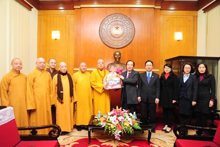 Giáo hội Phật giáo Việt Nam thăm, chúc Tết Ủy ban Trung ương MTTQ Việt Nam