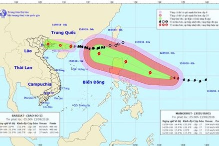 Tin mới nhất về cơn bão số 5 và siêu bão Mangkhut 
