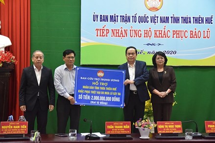 Ban cứu trợ Trung ương tiếp tục hỗ trợ Thừa Thiên – Huế 2 tỷ đồng 