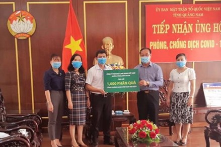 Ủy ban MTTQ tỉnh Quảng Nam tiếp nhận 1.000 suất quà hỗ trợ phòng, chống dịch