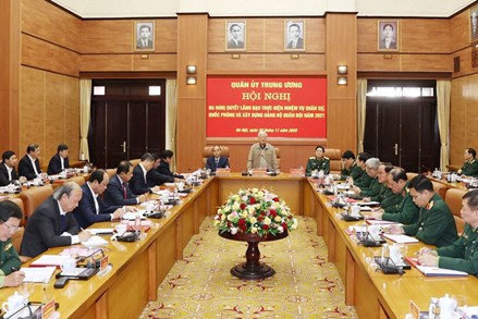 Tổng Bí thư, Chủ tịch nước Nguyễn Phú Trọng chủ trì Hội nghị của Quân ủy Trung ương