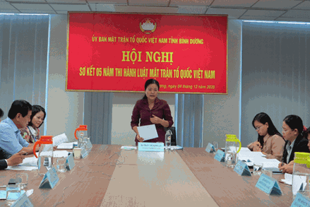 Ủy ban MTTQ tỉnh Bình Dương sơ kết 05 năm thi hành Luật Mặt trận Tổ quốc Việt Nam 