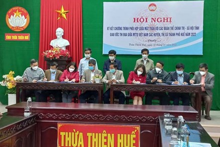 Thừa Thiên-Huế: Ký kết chương trình phối hợp công tác giữa Mặt trận và các đoàn thể