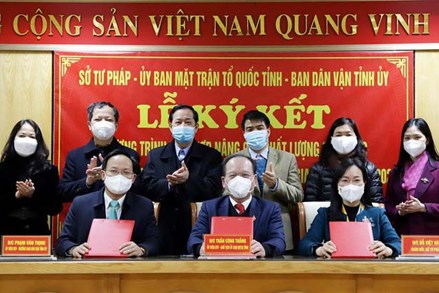 Bắc Giang: Ký kết Chương trình phối hợp về công tác hòa giải ở cơ sở giữa Sở Tư pháp với Ủy ban MTTQ tỉnh và Ban Dân vận Tỉnh ủy