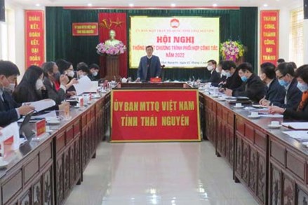 Ủy ban MTTQ tỉnh Thái Nguyên thống nhất chương trình phối hợp công tác năm 2022