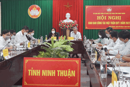 Ủy ban Mặt trận Tổ quốc Việt Nam tỉnh Ninh Thuận giao ban công tác Mặt trận quý I
