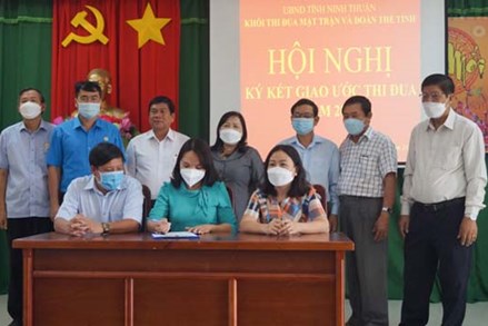 Khối thi đua Mặt trận - Đoàn thể tỉnh Ninh Thuận ký kết giao ước thi đua năm 2022