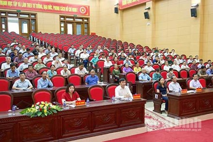 Ban Thường trực Ủy ban MTTQ Việt Nam huyện Gia Viễn đối thoại với cán bộ làm công tác mặt trận cấp cơ sở năm 2022