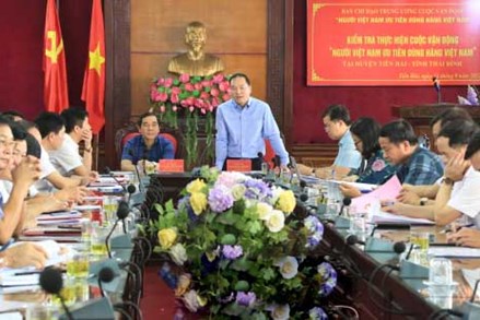 Kiểm tra việc thực hiện cuộc vận động “Người Việt Nam ưu tiên dùng hàng Việt Nam” tại huyện Tiền Hải