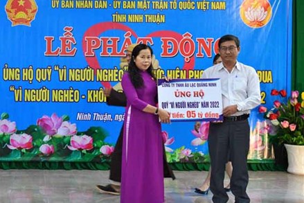Ninh Thuận: Lễ phát động ủng hộ Quỹ 'Vì người nghèo' năm 2022