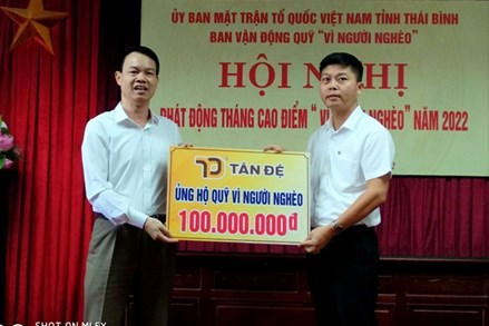 Thái Bình: Ngày đầu phát động, Tháng cao điểm ‘Vì người nghèo’ nhận hơn 1 tỷ đồng ủng hộ