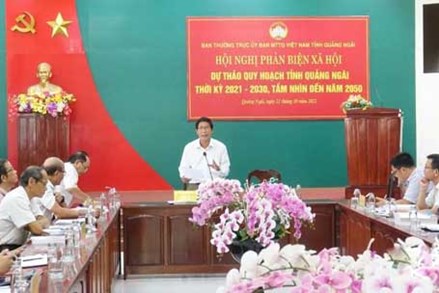 Ủy ban MTTQ Việt Nam tỉnh Quảng Ngãi phản biện dự thảo Quy hoạch tỉnh thời kỳ 2021 - 2030, tầm nhìn đến 2050