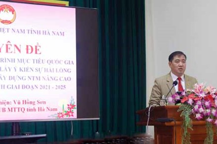 Ủy ban MTTQ tỉnh Hà Nam tập huấn công tác Mặt trận năm 2022