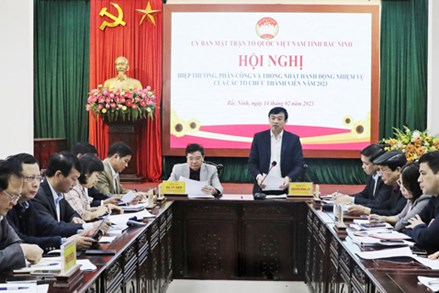 Bắc Ninh: Hiệp thương, phân công, thống nhất nhiệm vụ trọng tâm của MTTQ và các tổ chức thành viên năm 2023