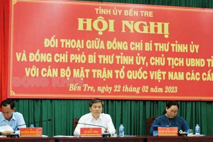 Lãnh đạo tỉnh Bến Tre đối thoại cán bộ Mặt trận Tổ quốc Việt Nam các cấp