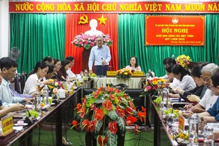 Ninh Thuận: Giao ban công tác Mặt trận quý I, khai nhiệm vụ trọng tâm quý II/2023