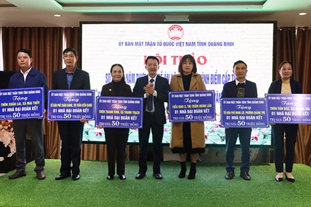 Ủy ban MTTQ tỉnh Quảng Bình: Hỗ trợ xây dựng 80 nhà "Đại đoàn kết" 
