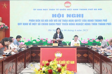 Ủy ban MTTQ Việt Nam TP Hà Nội phản biện xã hội dự thảo Nghị quyết của HĐND TP Hà Nội quy định về một số chính sách phát triển nông nghiệp nông thôn