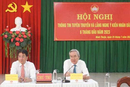 Ủy ban MTTQ Việt Nam tỉnh Ninh Thuận: Hội nghị thông tin tuyên truyền và lắng nghe ý kiến nhân dân