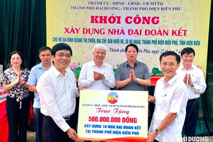 Hải Dương tiếp nhận gần 1,8 tỷ đồng ủng hộ xây nhà ở cho hộ nghèo tỉnh Điện Biên
