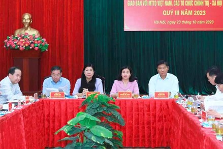 Hội nghị giao ban với Mặt trận Tổ quốc (MTTQ) Việt Nam, các tổ chức chính trị - xã hội Thành phố Hà Nội quý III/2023