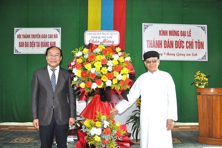Ủy ban MTTQ Việt Nam tỉnh Quảng Nam thăm, chúc mừng Đại lễ Thánh Đán Đức Chí Tôn đạo Cao Đài