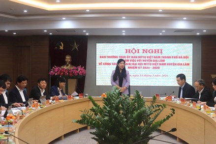 Lãnh đạo Ủy ban MTTQ thành phố Hà Nội làm việc với huyện Gia Lâm về công tác chuẩn bị Đại hội MTTQ Việt Nam huyện Gia Lâm nhiệm kỳ 2024-2029