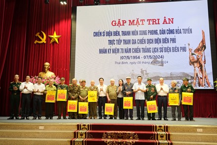 Thái Bình tổ chức gặp mặt tri ân chiến sĩ Điện Biên, thanh niên xung phong, dân công hỏa tuyến trực tiếp tham gia Chiến dịch Điện Biên Phủ