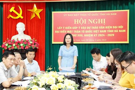 Hà Nam: Tập trung chuẩn bị các điều kiện tổ chức Đại hội đại biểu MTTQ tỉnh nhiệm kỳ 2024 – 2029