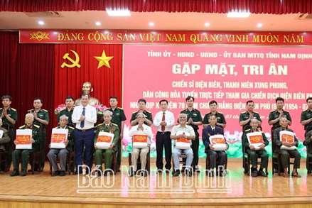 Nam Định: Gặp mặt, tri ân chiến sĩ Điện Biên, thanh niên xung phong, dân quân hỏa tuyến trực tiếp tham gia Chiến dịch Điện Biên Phủ