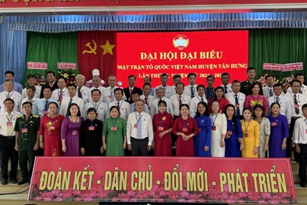 Long An: Đại hội đại biểu MTTQ Việt Nam huyện Tân Hưng lần thứ VI, nhiệm kỳ 2024 - 2029