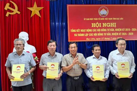 Ủy ban MTTQ Việt Nam tỉnh Bạc Liêu thành lập các Hội đồng tư vấn nhiệm kỳ 2024 - 2029