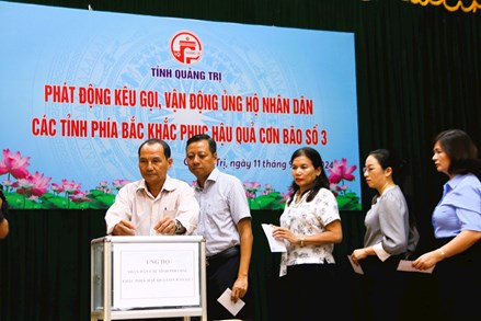 Tỉnh Quảng Trị, Bình Thuận, Đồng Tháp: Tổ chức lễ phát động ủng hộ nhân dân các tỉnh phía Bắc khắc phục hậu quả cơn bão số 3