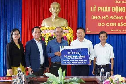 Đắk Nông tiếp nhận trên 13,1 tỷ đồng ủng hộ đồng bào bị ảnh hưởng bởi cơn bão số 3