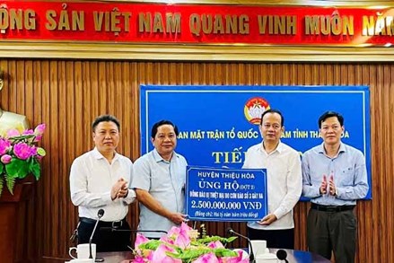 Ủy ban MTTQ tỉnh Thanh Hóa tiếp nhận ủng hộ đồng bào bị thiệt hại do bão số 3 gần 62,9 tỷ đồng