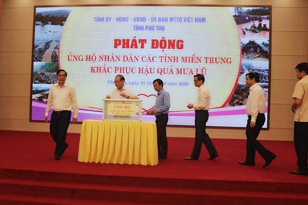 Phú Thọ phát động ủng hộ nhân dân các tỉnh miền Trung 