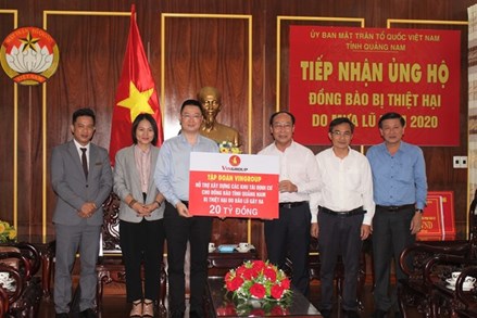 Vingroup ủng hộ 20 tỷ đồng xây nhà tái định cư cho dân Quảng Nam