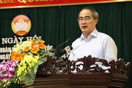 Ông Nguyễn Thiện Nhân dự Ngày hội Đại đoàn kết toàn dân tộc tại Bắc Ninh
