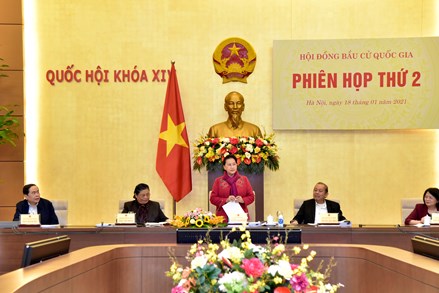 Chủ tịch Trần Thanh Mẫn dự Phiên họp thứ hai của Hội đồng Bầu cử quốc gia