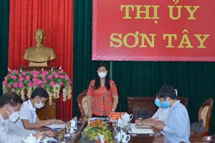 MTTQ thành phố Hà Nội kiểm tra công tác phòng, chống dịch tại Thị xã Sơn Tây