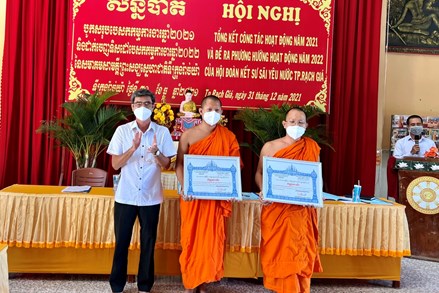 Kiên Giang: Hội Đoàn kết Sư sãi yêu nước TP. Rạch Giá phát huy truyền thống đoàn kết, yêu nước của Sư sãi và Phật tử Khmer