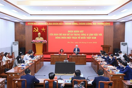 Trưởng Ban Tổ chức Trung ương Trương Thị Mai làm việc với Đảng đoàn MTTQ Việt Nam về việc thực hiện Nghị quyết Trung ương 5 khóa X