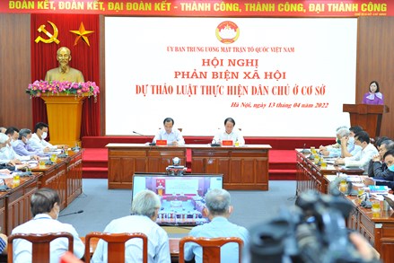 Ủy ban Trung ương MTTQ Việt Nam tổ chức Hội nghị phản biện xã hội Dự thảo Luật Thực hiện dân chủ ở cơ sở