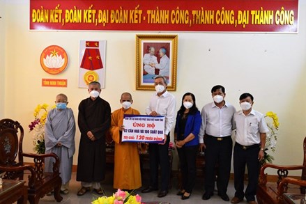 Mặt trận Ninh Thuận tiếp nhận ủng hộ của các tổ chức, cá nhân